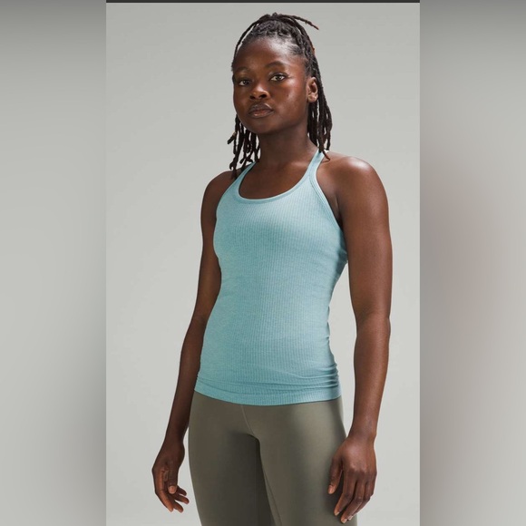 Lululemon Ebb To Street Tank top Ribbed in Tidal Teal , size 6 - Picture 1 of 10